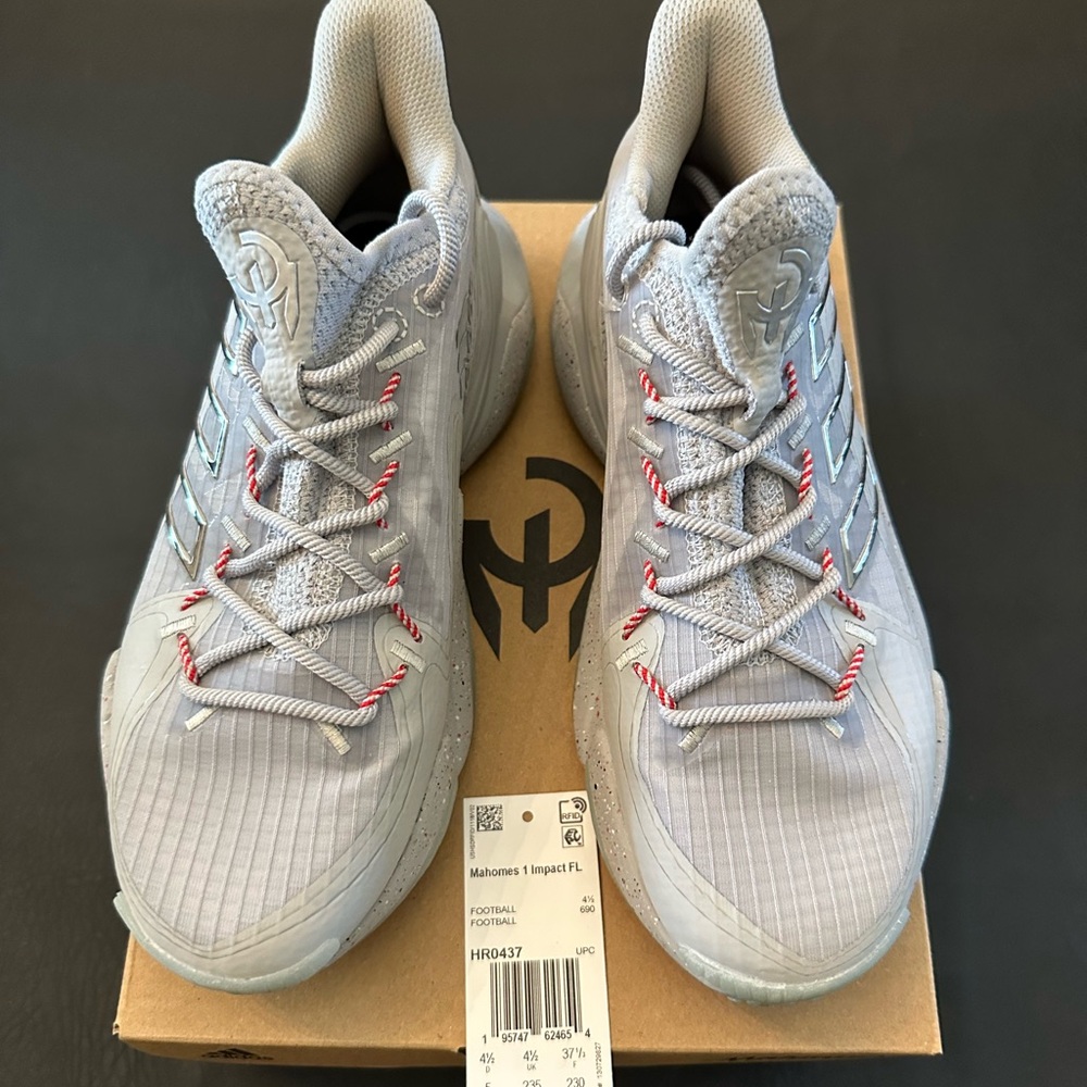 Adidas Gray Sneakers with Red Details